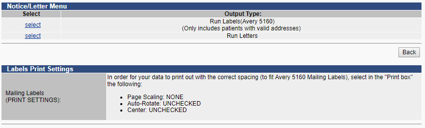 Example Notice/Letter page